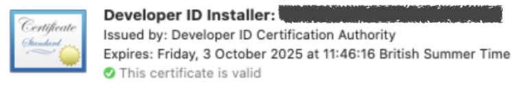 Developer Id Installer Certificate